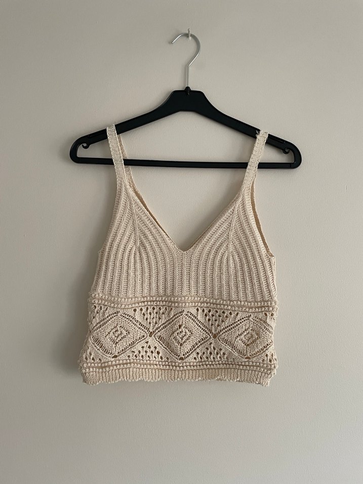 Örgü Bohem Crop Bluz - Görsel 2