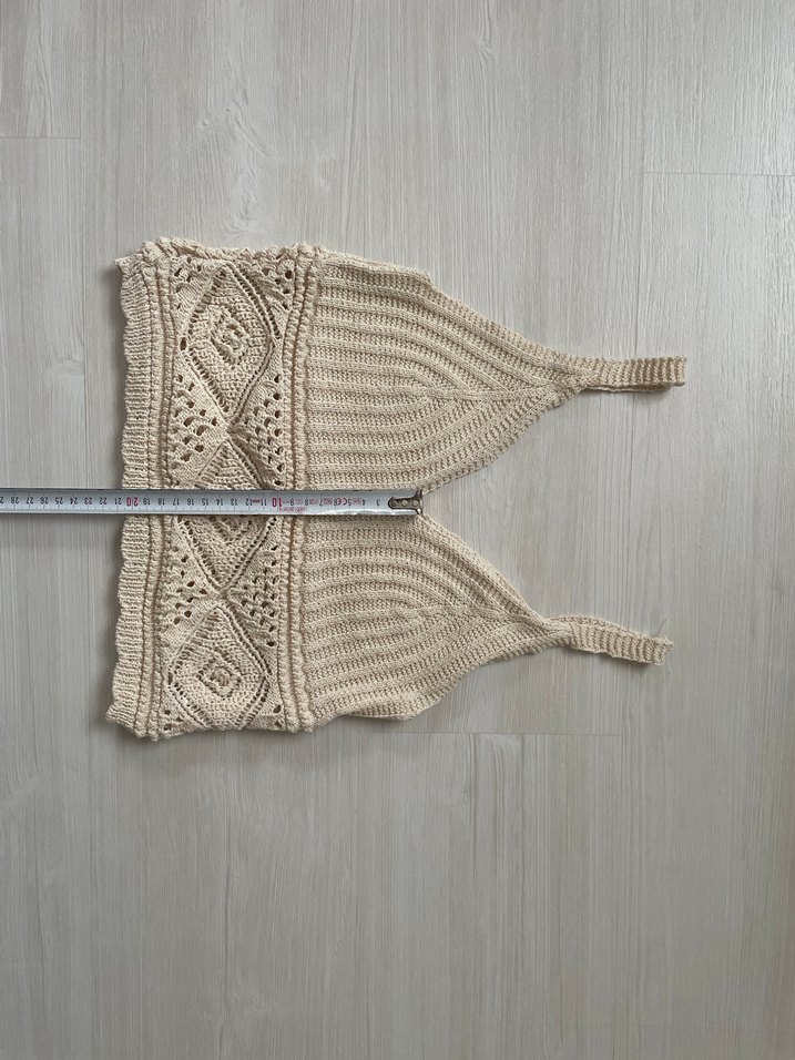 Örgü Bohem Crop Bluz - Görsel 3