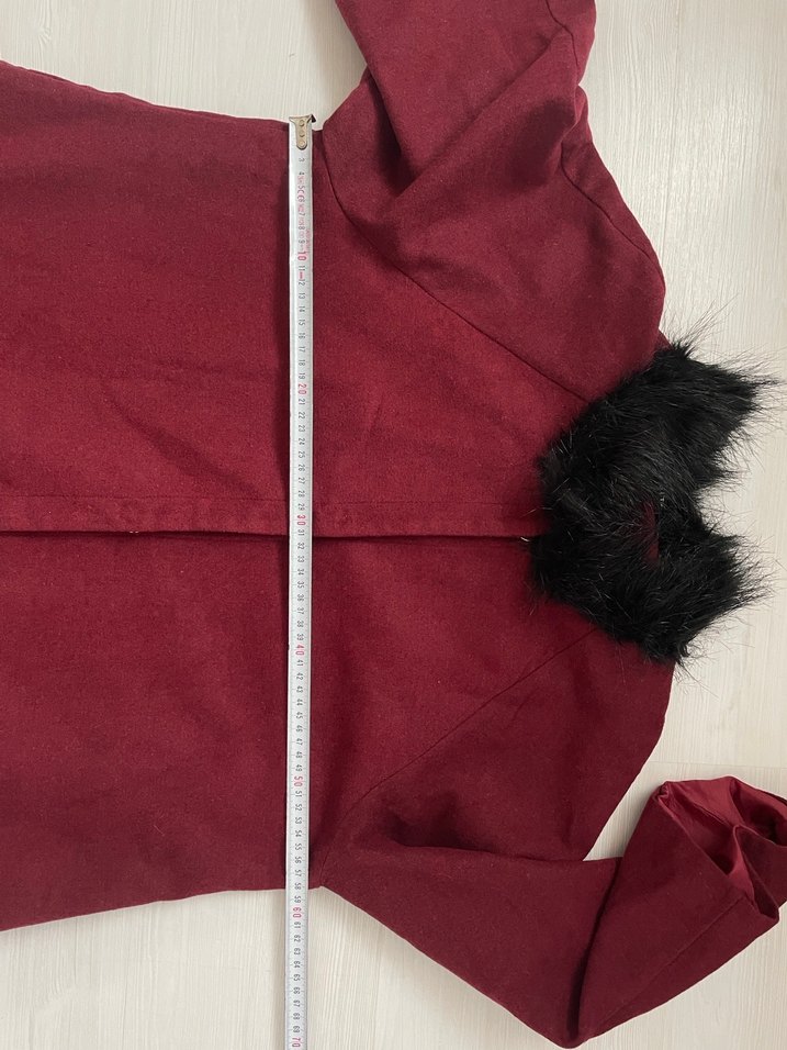 Bordo Kaşe Kaban - Görsel 3