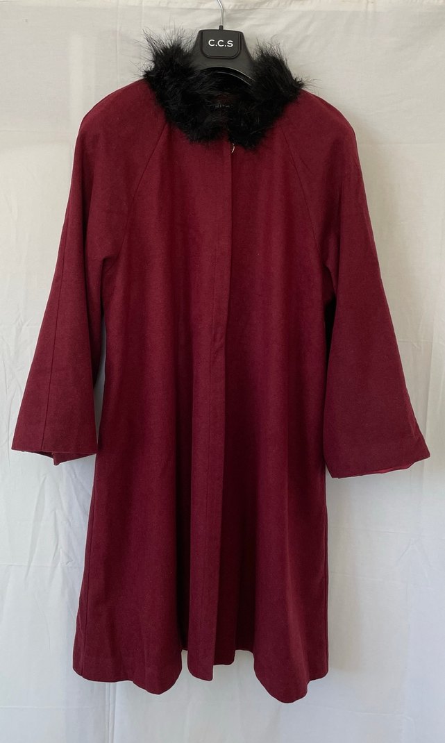 Bordo Kaşe Kaban - Görsel 2