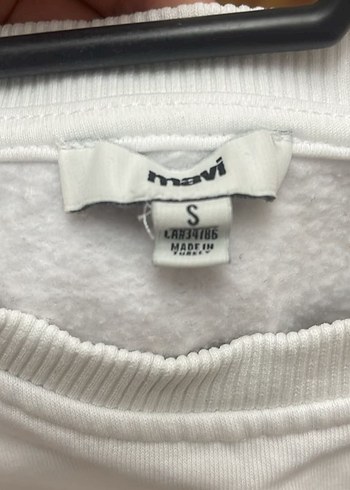 Beyaz Mavi Logo Sweatshirt - Görsel 3