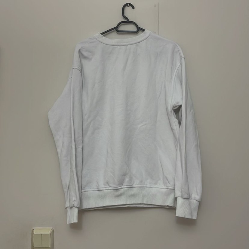 Beyaz Mavi Logo Sweatshirt - Görsel 2