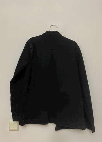 Siyah Erkek Denim Ceket, Fermuarlı, Midi Boy - Görsel 3