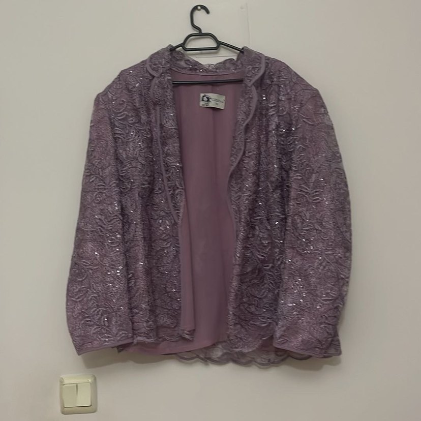 Dantel Detaylı Mor Uzun Kadın Elbise - Görsel 5