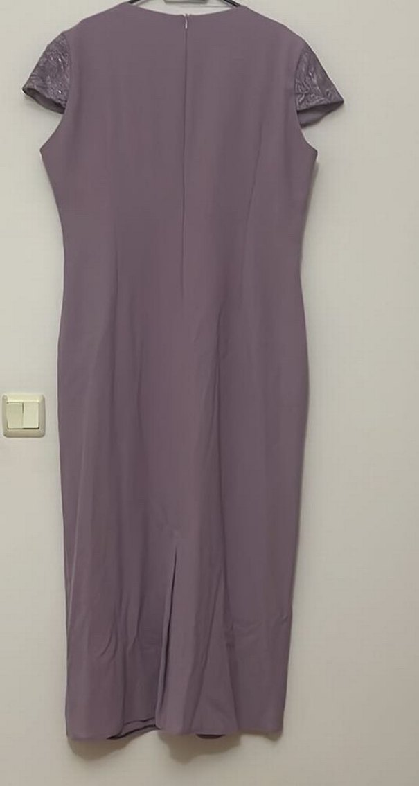 Dantel Detaylı Mor Uzun Kadın Elbise - Görsel 3