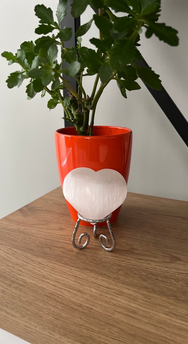 Kalp formunda DOĞAL SELENİT Taşı - Görsel 3