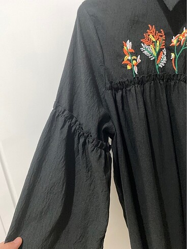 Siyah ahşap düğmeli gömlek - Görsel 3