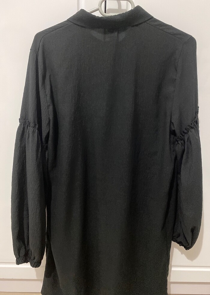 Siyah ahşap düğmeli gömlek - Görsel 5
