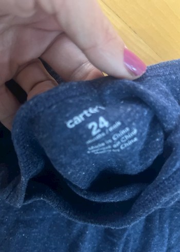 carters Gri ve Lacivert Kısa Kollu Bebek Body - Görsel 6