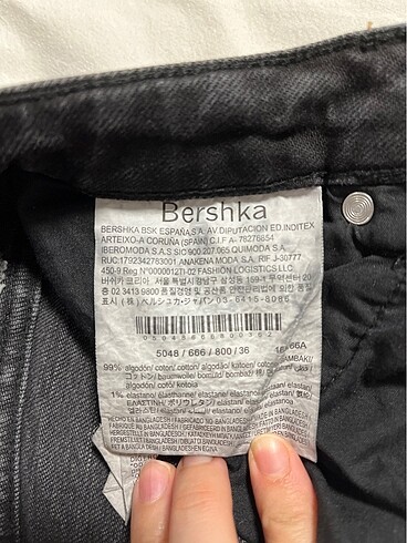 s Beden siyah Renk Bershka mom jean