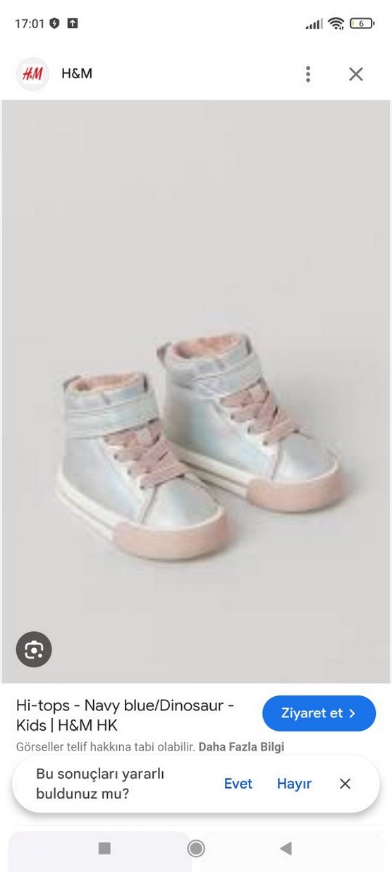 H&M Kız Çocuk Pembe Bağcıklı ve Cırt Cırtlı Spor Ayakkabı temiz. - Görsel 3