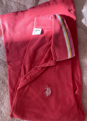 Düğmeli Pembe Kız Polo Tişört