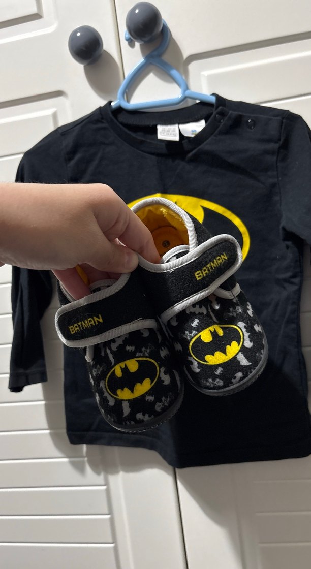 Siyah Batman Baskılı Uzun Kollu Çocuk Takımı - Görsel 5