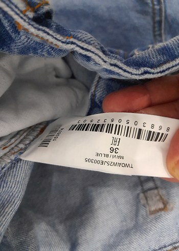 Diğer Kadın Geniş Kesim Mavi Denim Jean36 beden