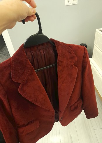 38 Beden Bordo kadife Kadın Blazer Ceket