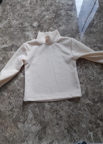 Beyaz kız Çocuk Boğazlı kolları kürk  buluz 1yaş  aylık - Görsel 5