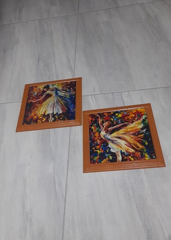 Diğer Renkli Soyut Dans Eden Kadınlar Tablosu 25 x25