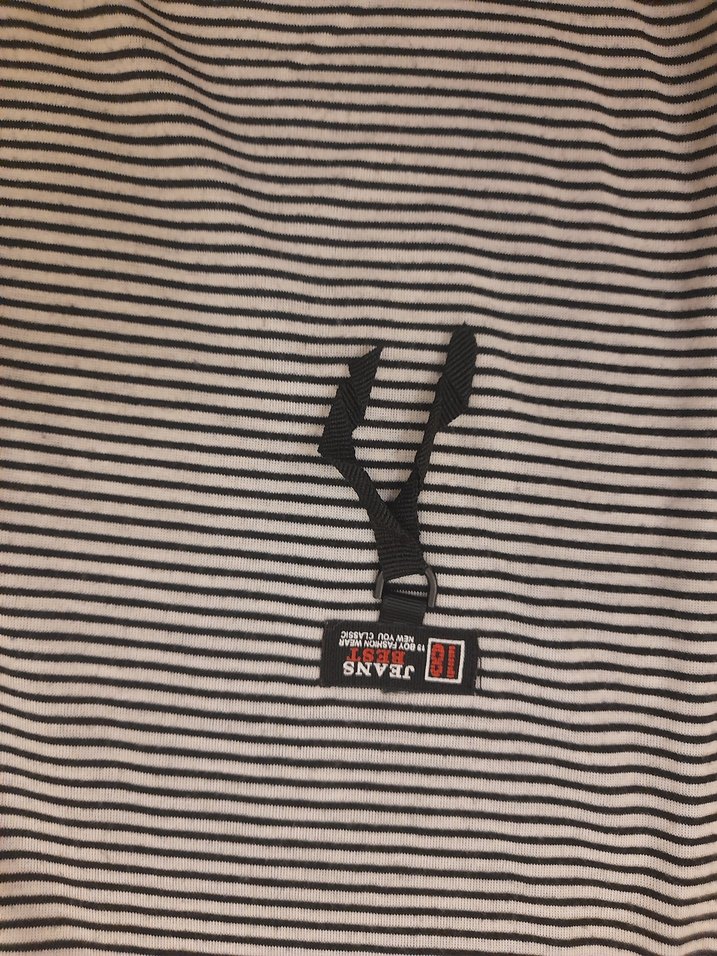 Gri Çizgili midi boyda Tişörtü, Kısa Kollu, Rahat Kesim - Görsel 4