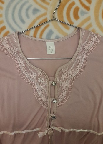 Pembe Uzun Kollu Bohem Kadın Sabahlık yenı  sıfır urun - Görsel 6