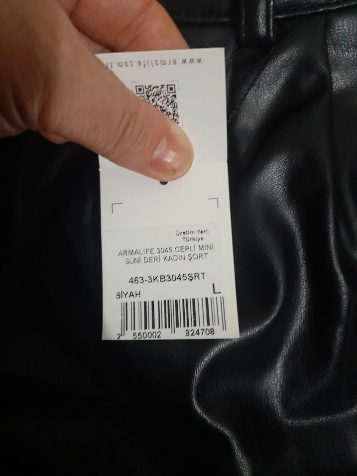 Kadın Siyah Deri  Mini Şort40beden yenı - Görsel 3