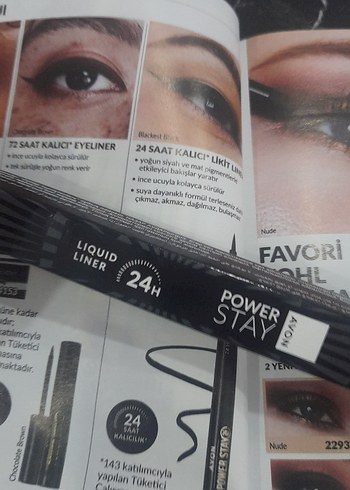 Power stay  Siyah ince uçlu  likit eyeliner suya dayanıklı avon - Görsel 4