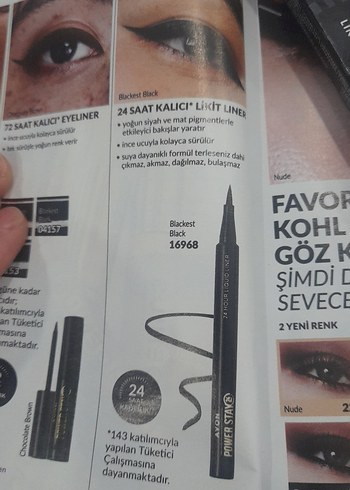 Power stay  Siyah ince uçlu  likit eyeliner suya dayanıklı avon - Görsel 2