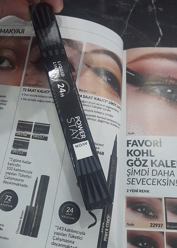 Power stay  Siyah ince uçlu  likit eyeliner suya dayanıklı avon - Görsel 3