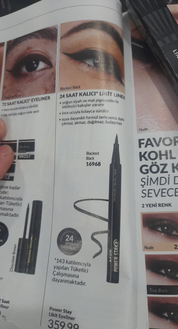 Power stay  Siyah ince uçlu  likit eyeliner suya dayanıklı avon - Görsel 2