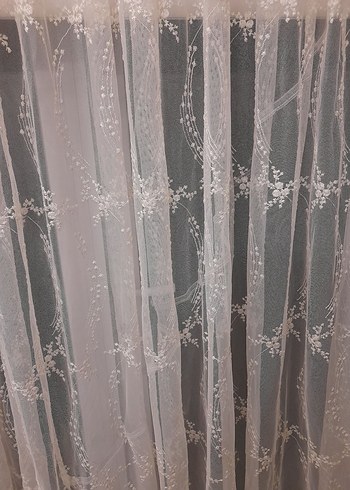 Modern Klasik kırık beyaz Nkışlı Tül Perde - Görsel 4