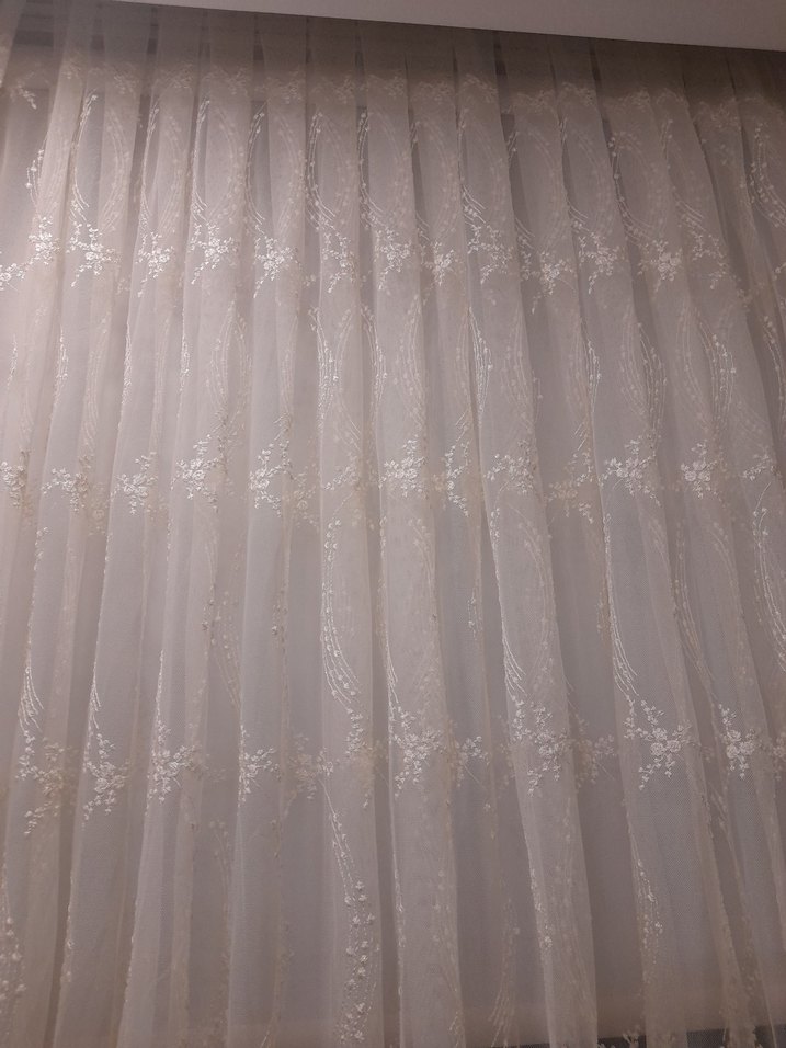 Modern Klasik kırık beyaz Nkışlı Tül Perde - Görsel 3