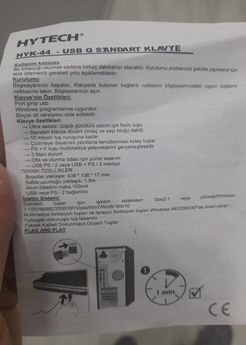 Hytech Kablolu USB Ofis Klavyesi - Görsel 3