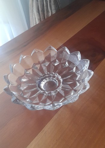 Çiçek Desenli  Cam Kase yenı kesme ayaklı sunumluk - Görsel 5