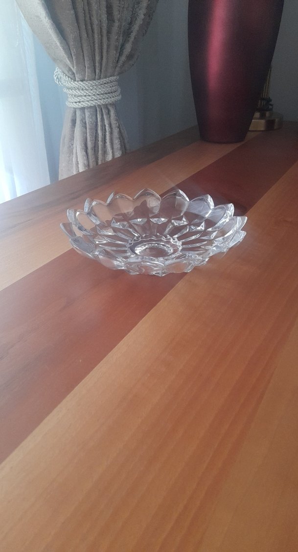 Çiçek Desenli  Cam Kase yenı kesme ayaklı sunumluk - Görsel 2