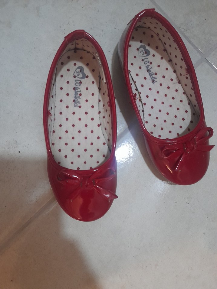 Kız Çocuk Kırmızı Parlak Babet 25 numara - Görsel 2