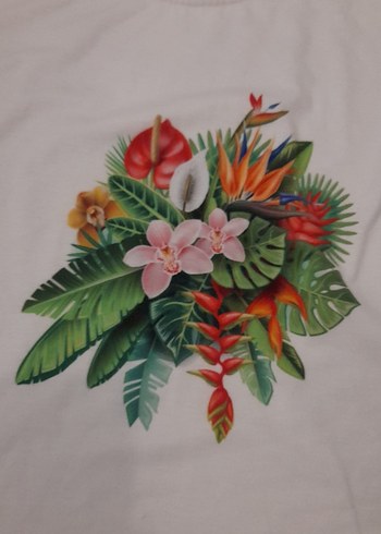 Baskılı Beyaz Kolsuz  40 beden Tişört - Görsel 5