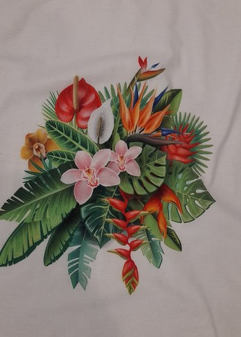 Baskılı Beyaz Kolsuz  40 beden Tişört - Görsel 3