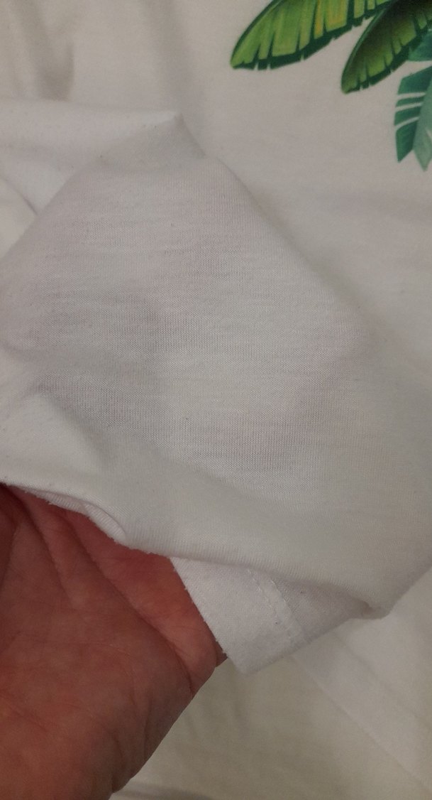 Baskılı Beyaz Kolsuz  40 beden Tişört - Görsel 4