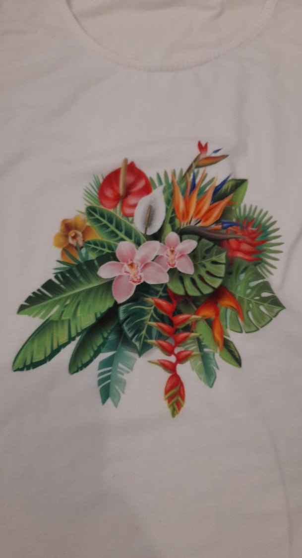 Baskılı Beyaz Kolsuz  40 beden Tişört - Görsel 5