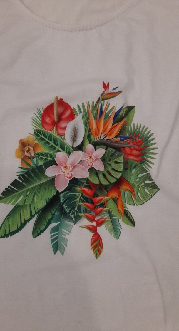 Baskılı Beyaz Kolsuz  40 beden Tişört - Görsel 3