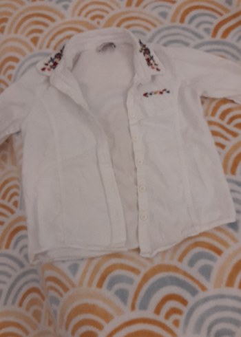 Nakışlı Beyaz Keten Kadın Gömlek cok şık - Görsel 4