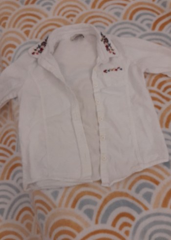 Nakışlı Beyaz Keten Kadın Gömlek cok şık - Görsel 2