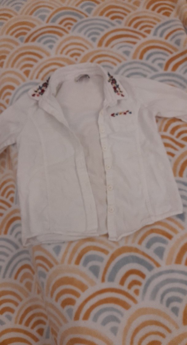 Nakışlı Beyaz Keten Kadın Gömlek cok şık - Görsel 4