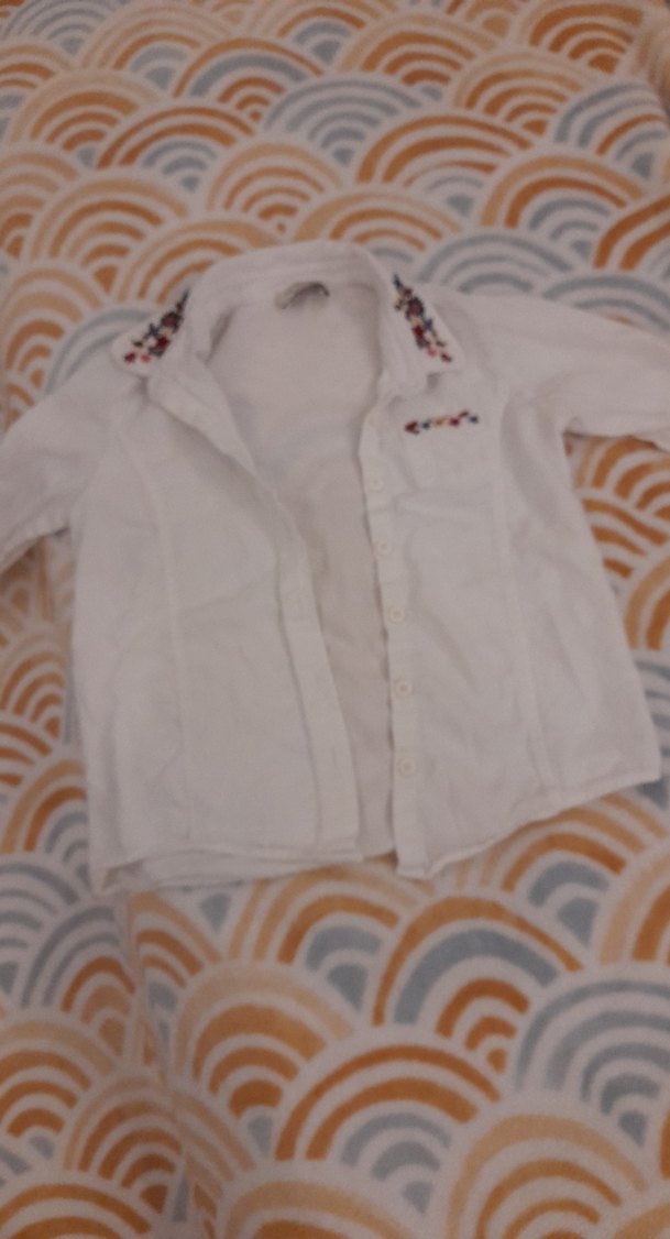 Nakışlı Beyaz Keten Kadın Gömlek cok şık - Görsel 2