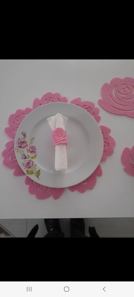 Pembe Çiçek Desenli Modern Amerikan Servis - Görsel 2