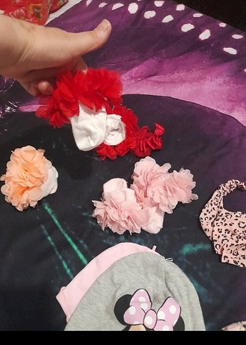 Bebek Kız Beyaz Leopar Desenli  bere coklu urunler - Görsel 11