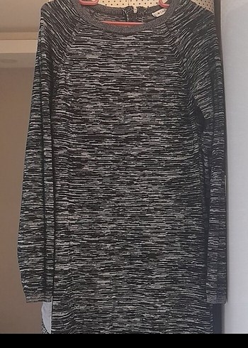 Gri Desenli Uzun Kollu Triko Elbise çok şık 36 38 beden - Görsel 6