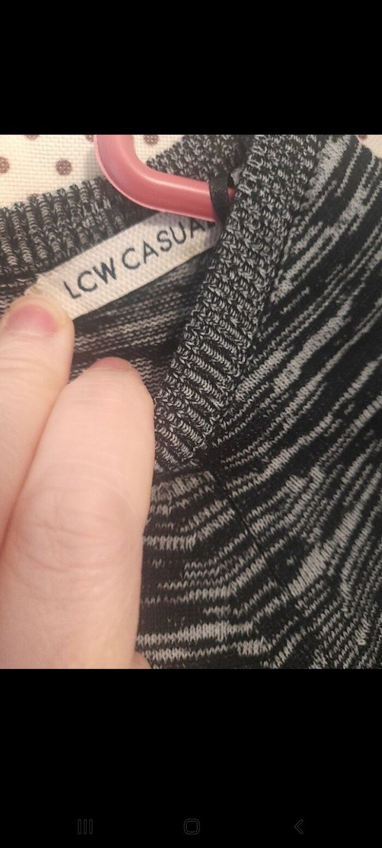 Gri Desenli Uzun Kollu Triko Elbise çok şık 36 38 beden - Görsel 5