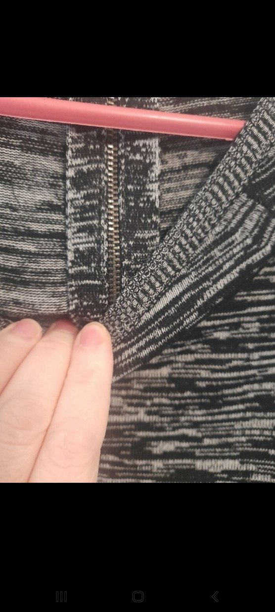 Gri Desenli Uzun Kollu Triko Elbise çok şık 36 38 beden - Görsel 4