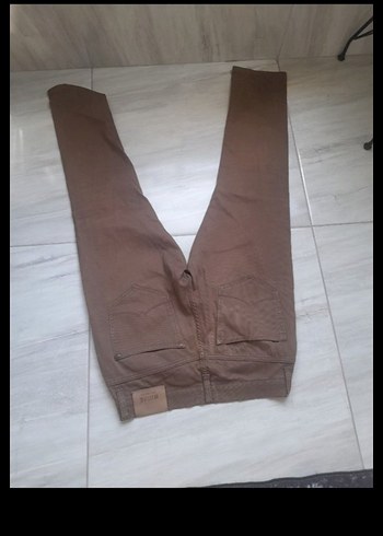 Kadın Kahverengi Süet Kumaş Pantolon 31 32 beden - Görsel 3