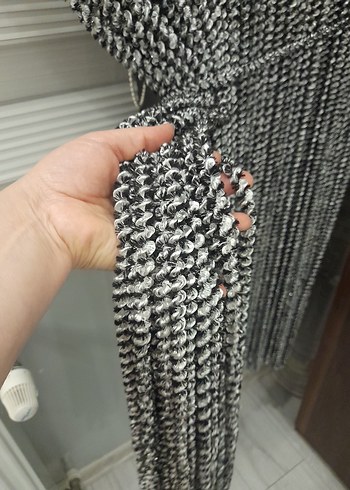 sıyah burgu model kalın ip perde - Görsel 8